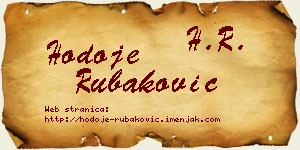 Hodoje Rubaković vizit kartica